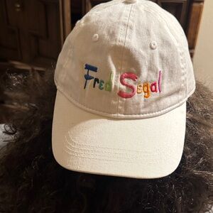Fred Segal Cream Baseball Cap with Multicolor Embroidered Logo